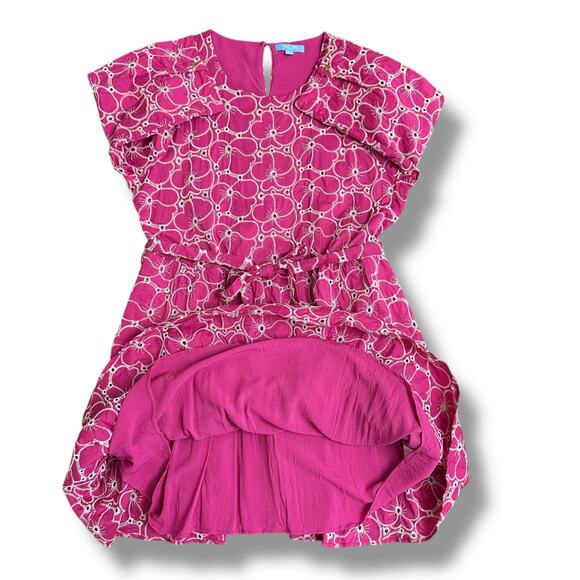 Draper James RSVP Pink Embroidered Floral Belted Dress Women’s XL Poplin Cotton - Picture 6 of 10